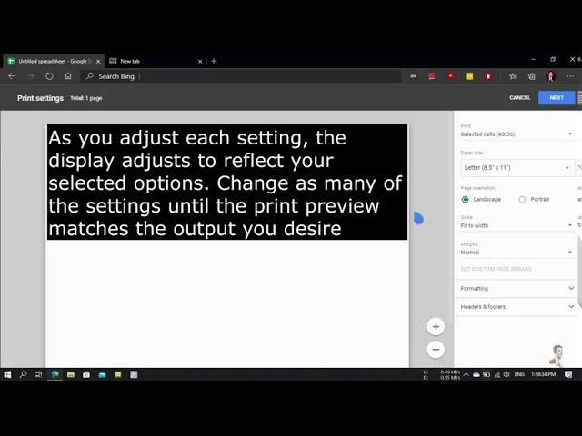 How to set print area in Google Sheets