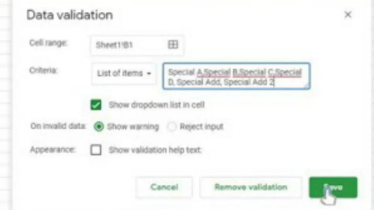 How to edit a drop-down list in Google Sheets