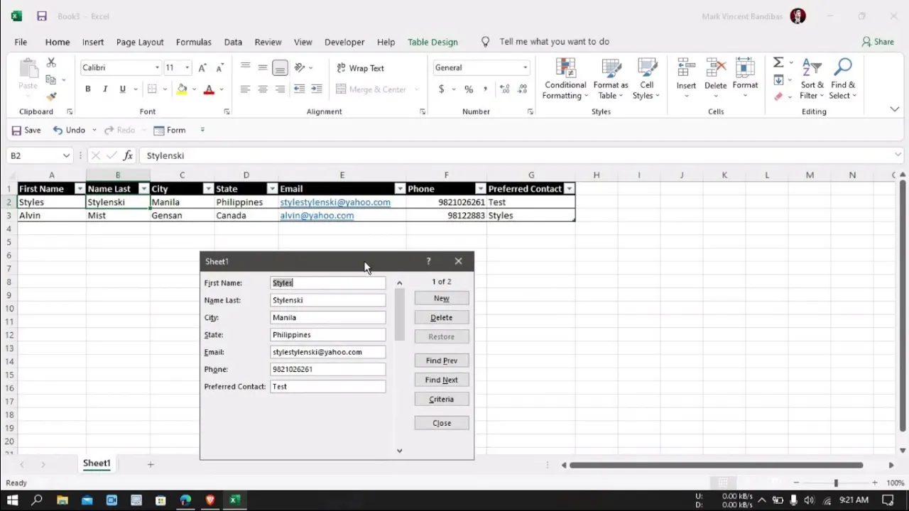 How to Create a Data Entry Form in Microsoft Excel