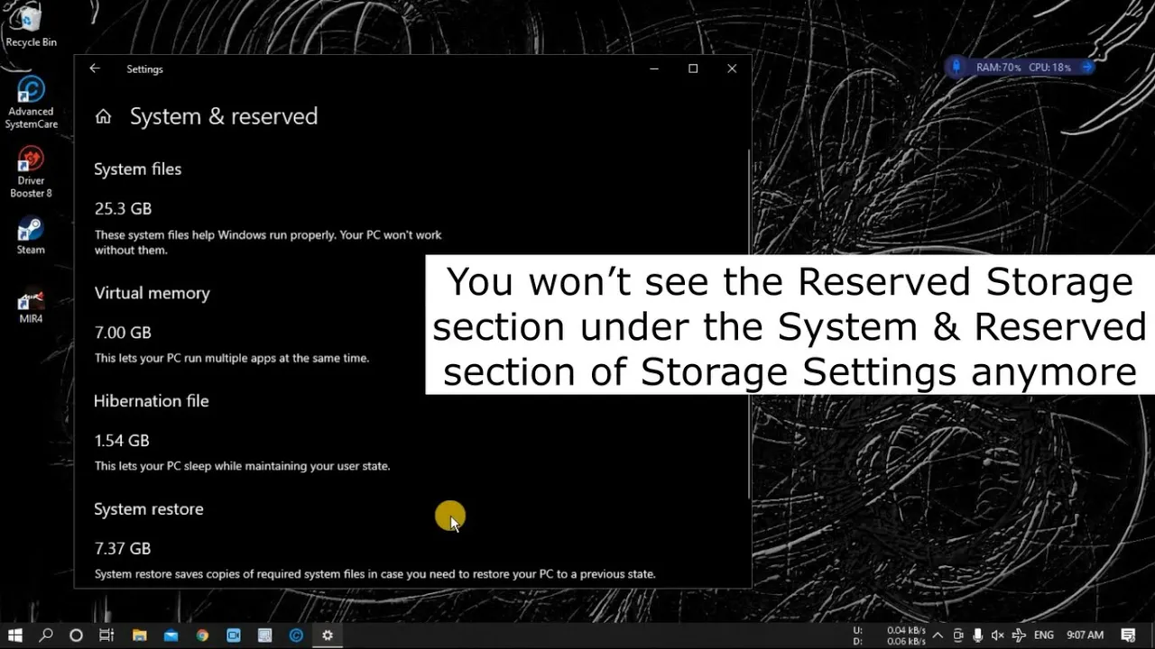 How to disable ‘Reserved Storage’ on Windows 10