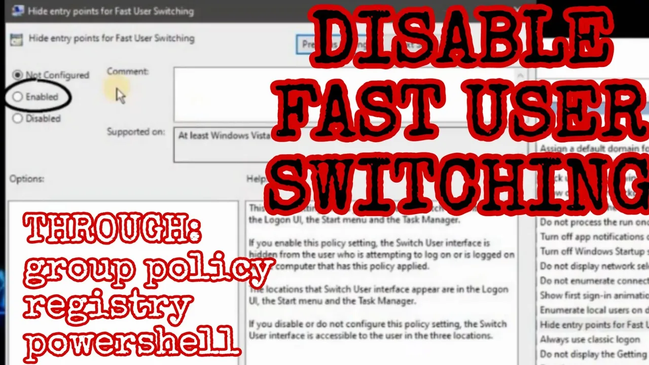 3 Ways to Disable Fast User Switching in Windows 10