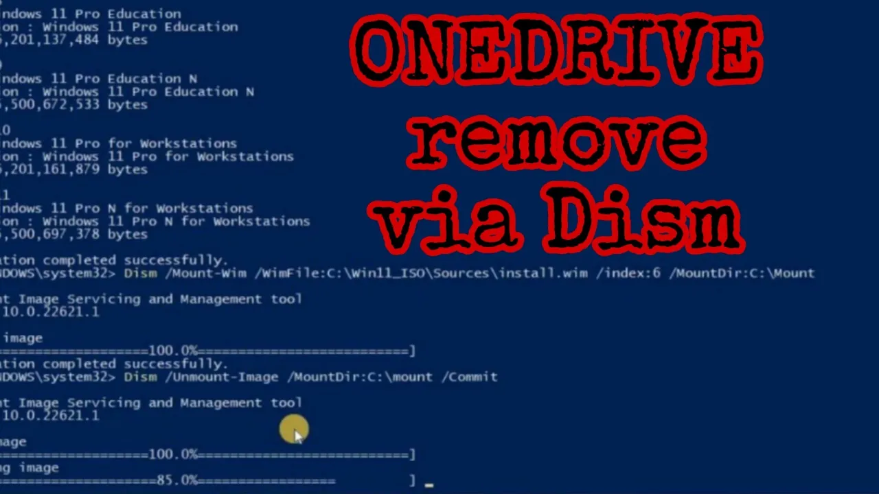 How to remove OneDrive from Windows via DISM