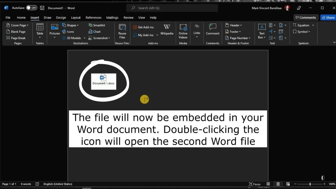 How to Insert a Word File into a Different Word Document