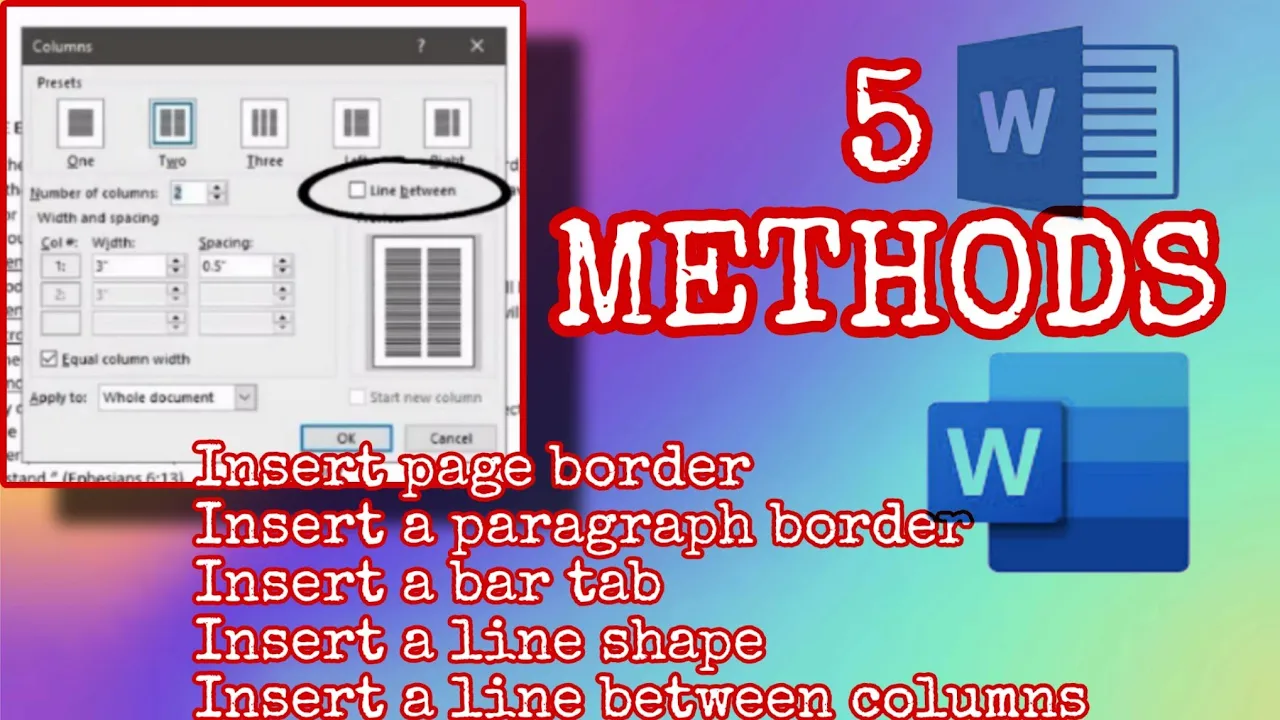 How to Insert a Vertical Line in Microsoft Word: 5 Methods