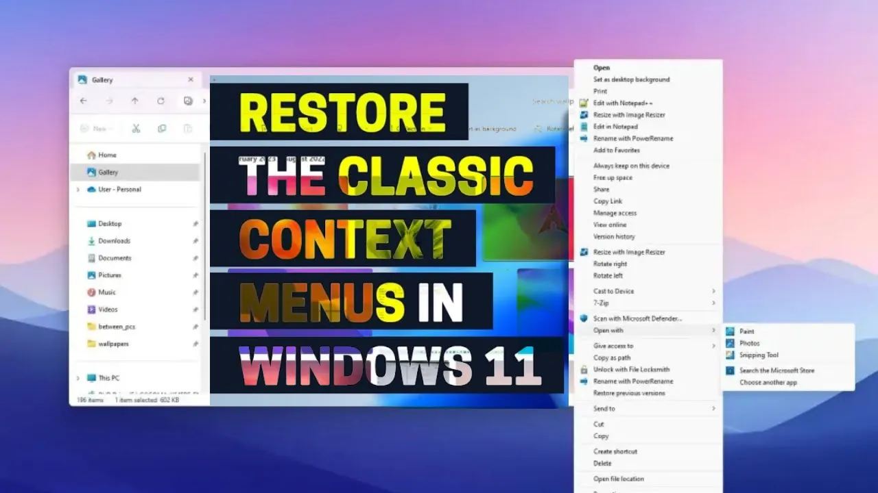 How to bring back classic context menu on Windows 11