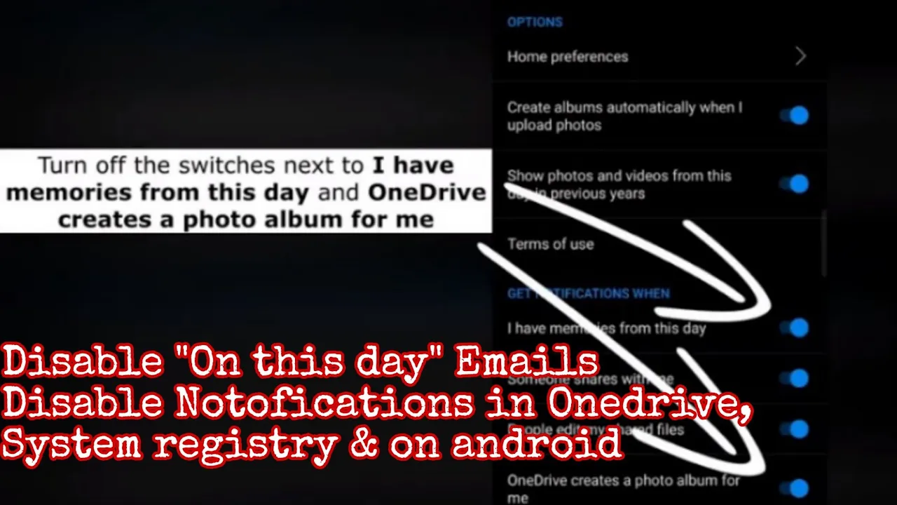 How to stop on this day memories emails and notifications from OneDrive