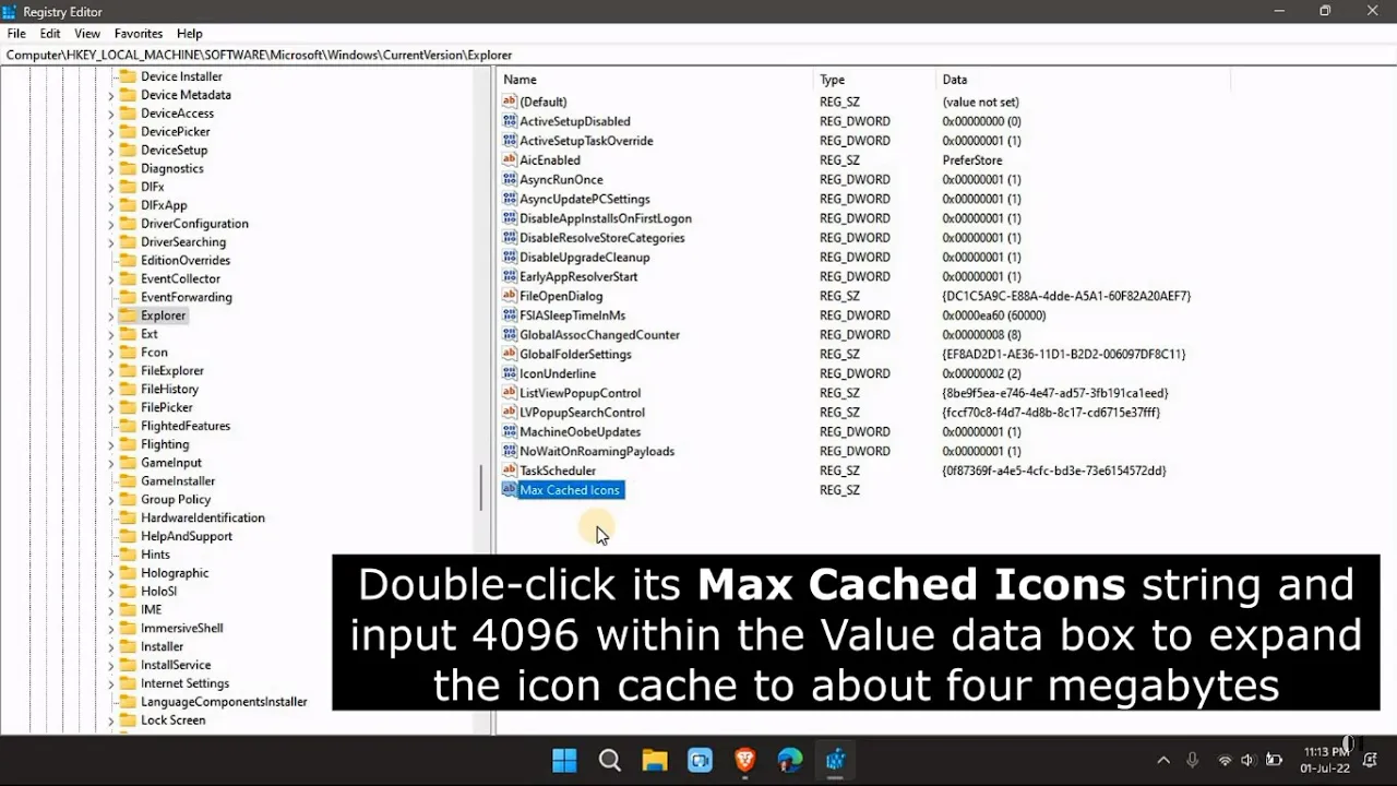 How to Expand the Icon Cache Size in Windows 11