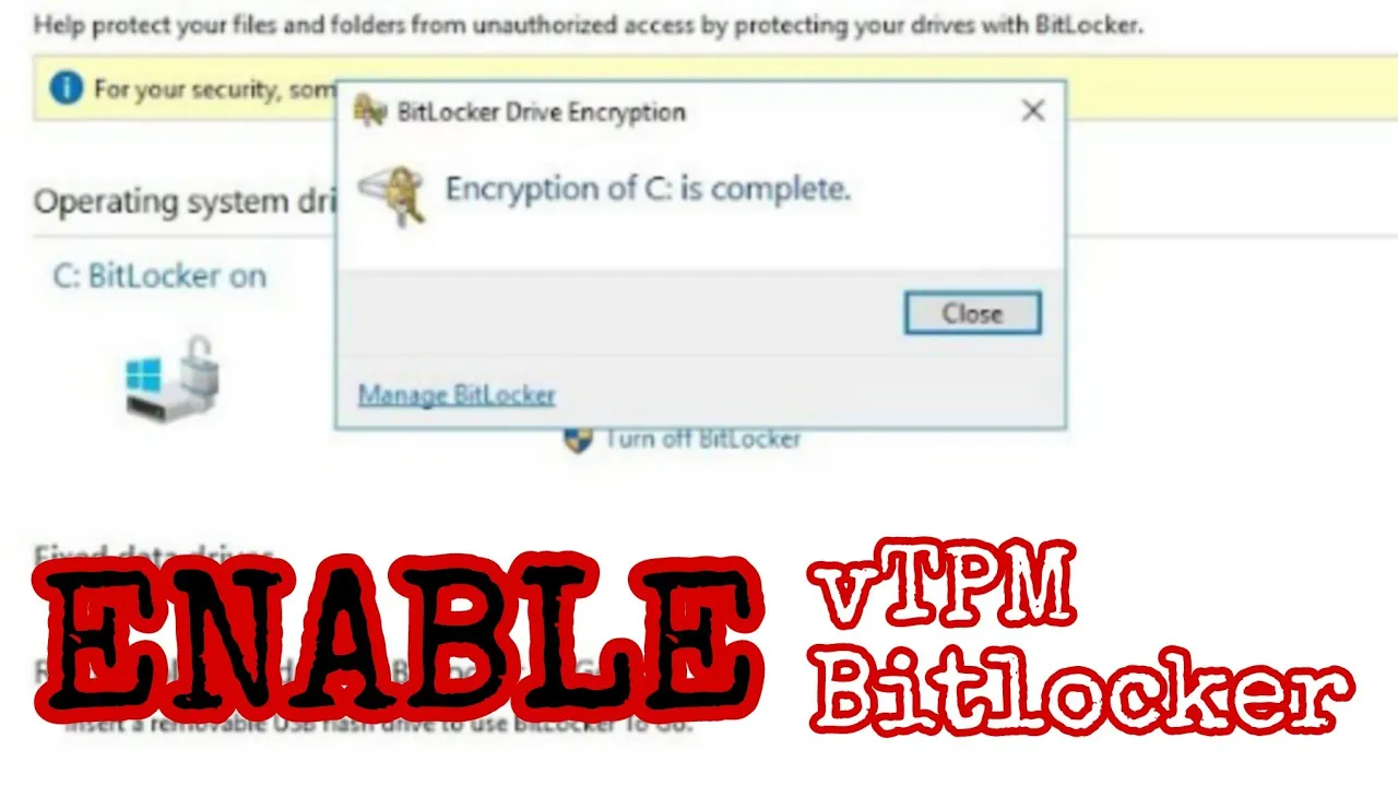 How to enable vTPM and BitLocker on Windows Server 2016 running on HyperV