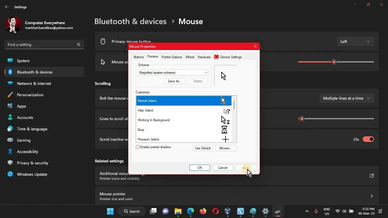 How to Change Mouse Cursor in Windows 11