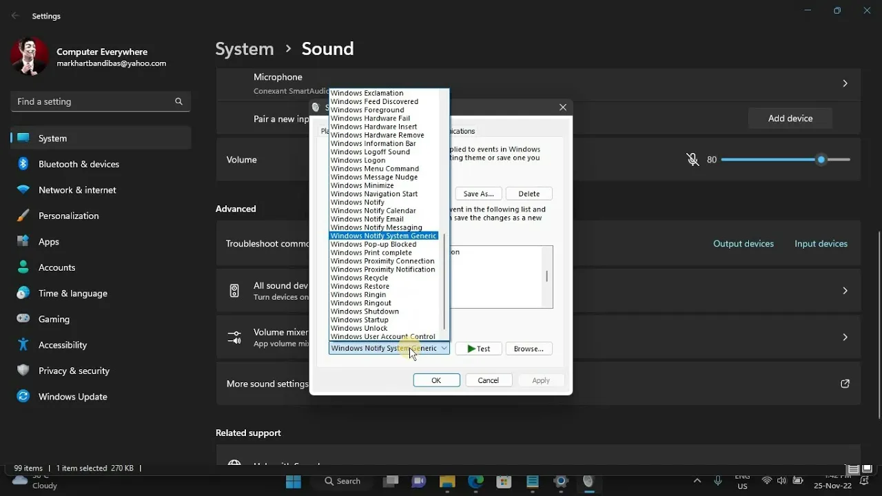 How to Change or Disable Notification Sounds in Windows 11