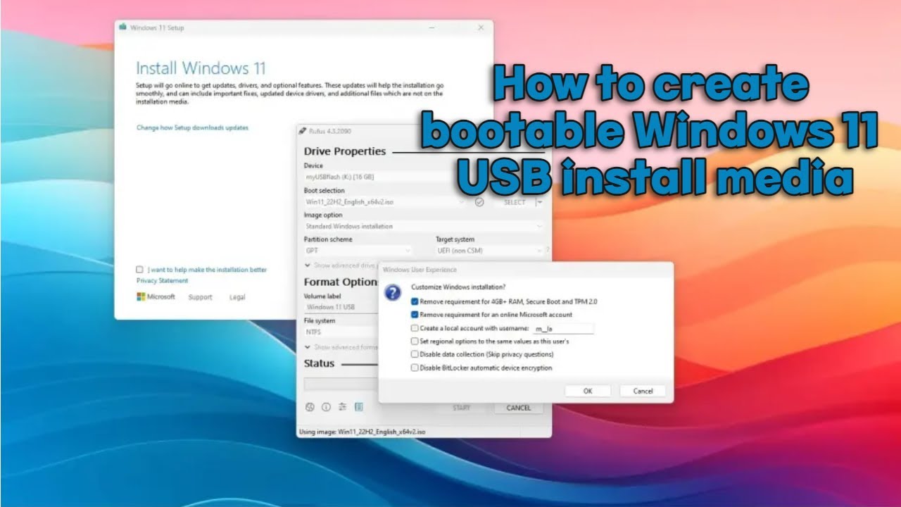 How to create bootable Windows 11 24H2 USB install media