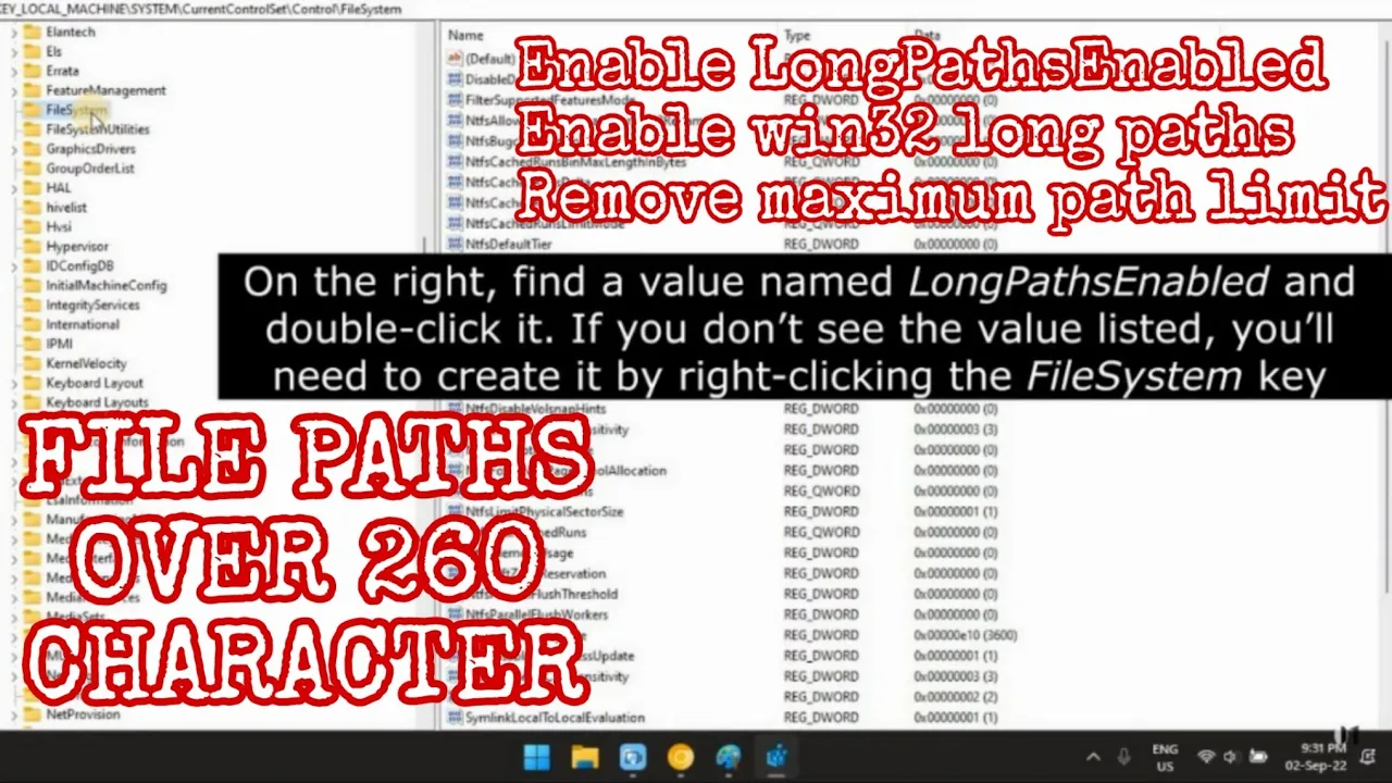 How to Make Windows 10 or 11 Accept File Paths Over 260 Characters