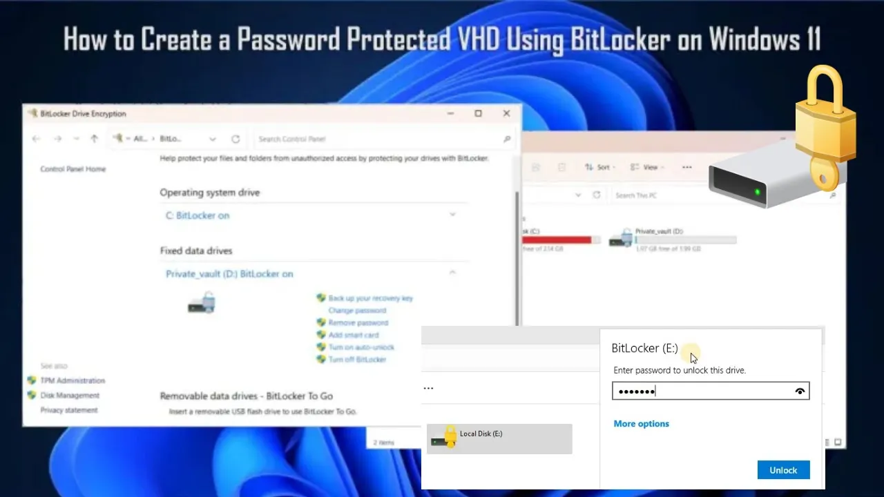 How to Create a Password-Protected VHD Using BitLocker on Windows 11