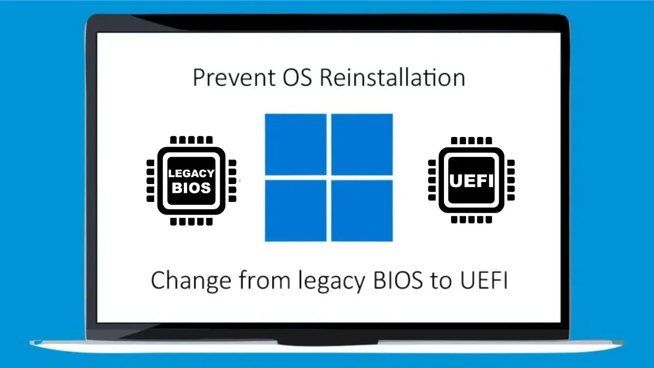 Prevent OS Reinstallation: Change from legacy BIOS to UEFI