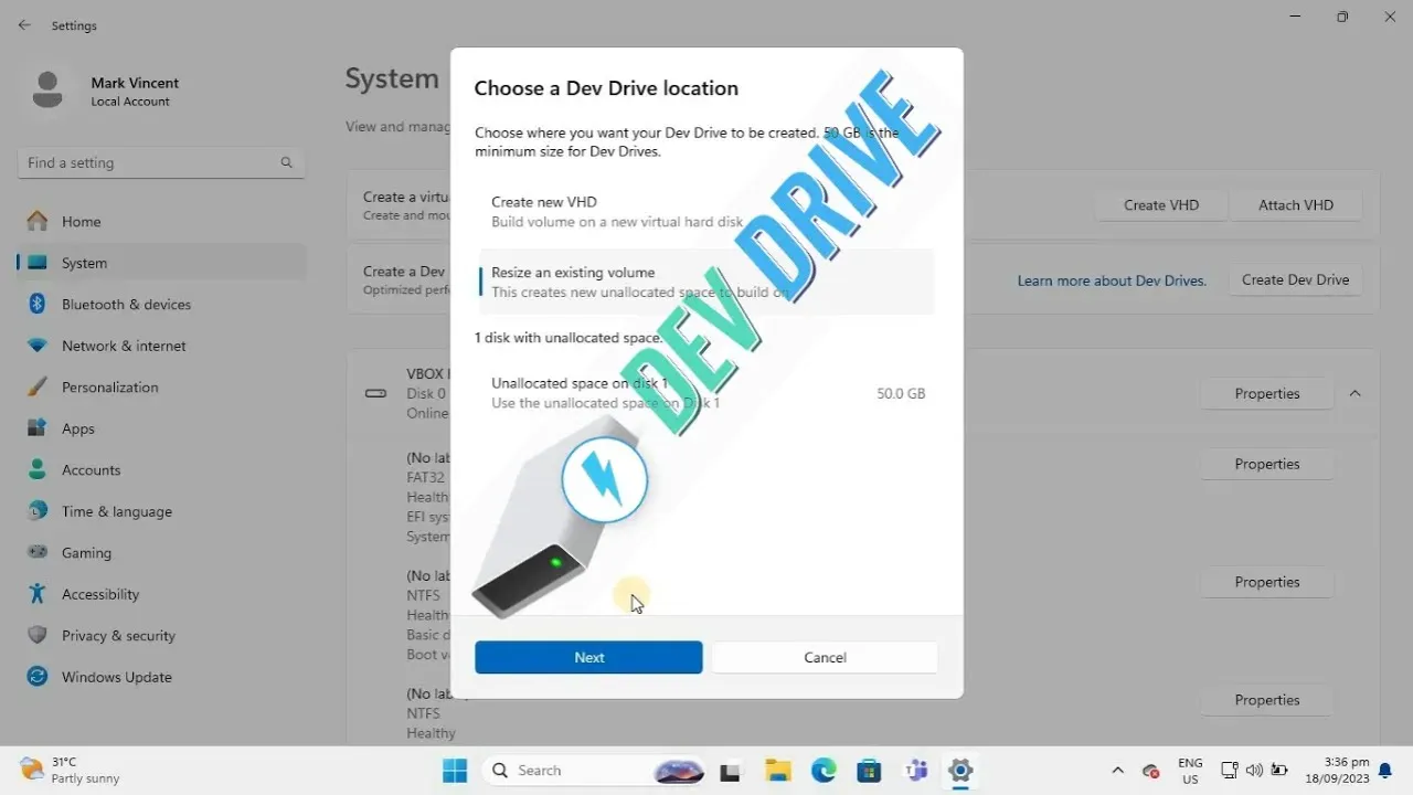 How to create Dev Drive on Windows 11