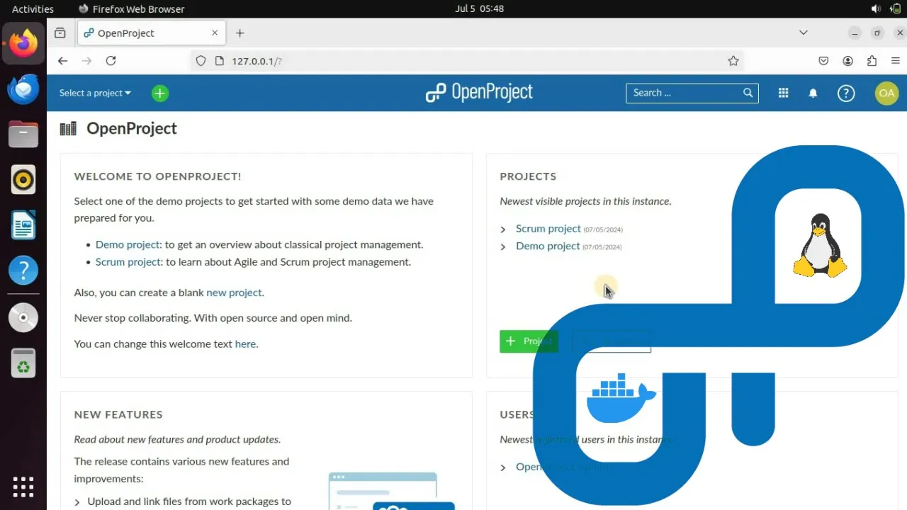 Install OpenProject with Linux and Docker