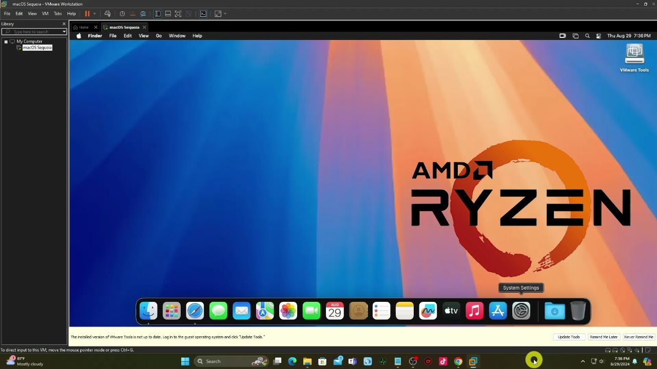 How to Install MacOS Sequoia on AMD Ryzen (VMWare) Opencore