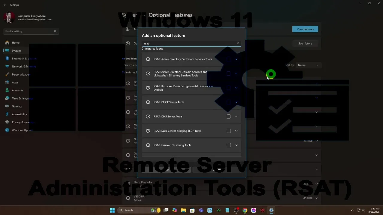 Install Remote Server Administration Tools on Windows 11