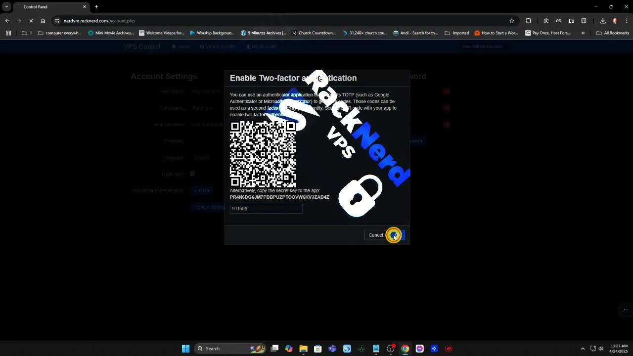 How to enable two factor authentication (2FA) on RackNerd account