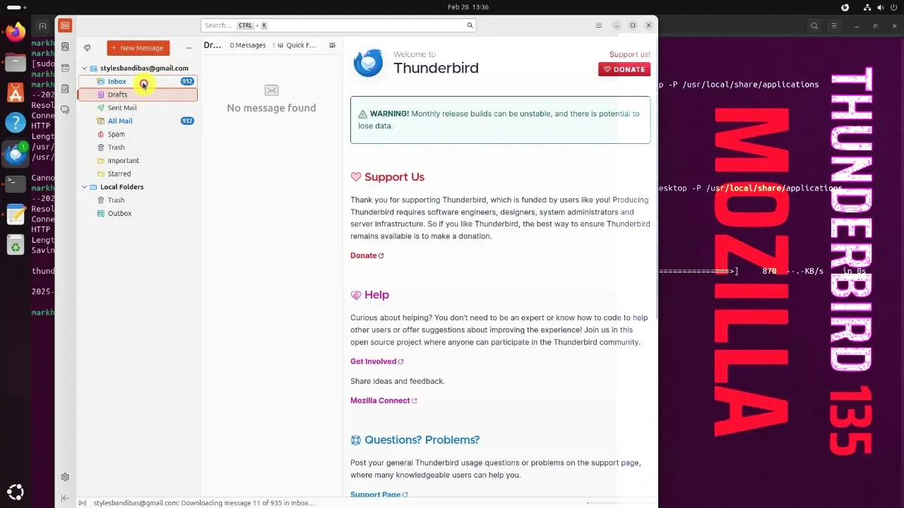 How to Install Thunderbird 135 on a Linux